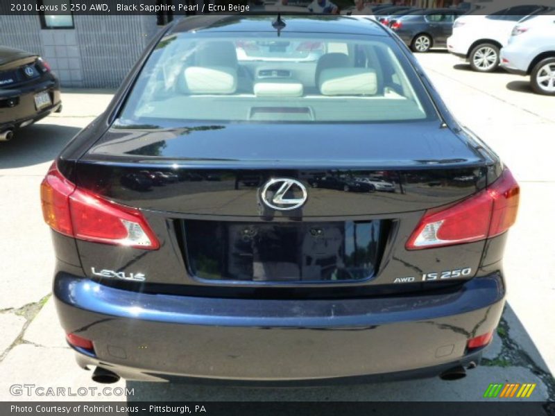 Black Sapphire Pearl / Ecru Beige 2010 Lexus IS 250 AWD
