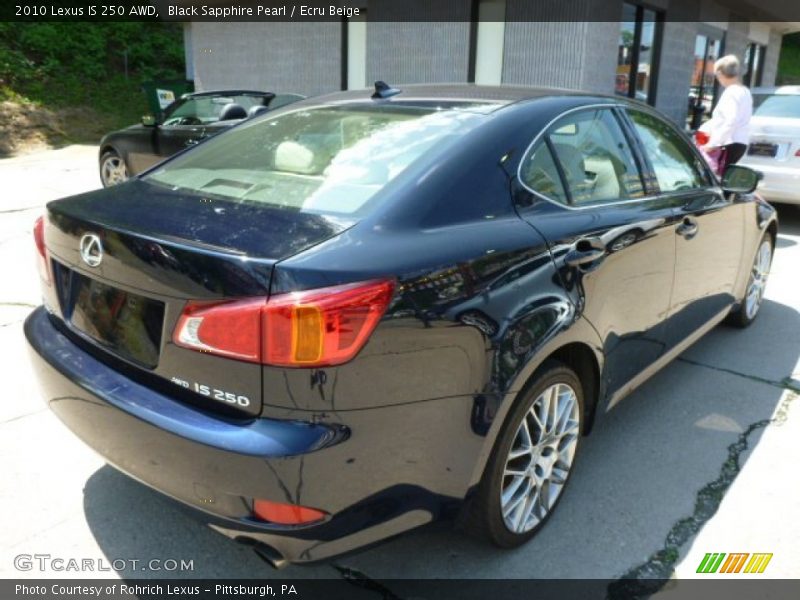 Black Sapphire Pearl / Ecru Beige 2010 Lexus IS 250 AWD