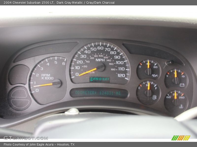 Dark Gray Metallic / Gray/Dark Charcoal 2004 Chevrolet Suburban 1500 LT