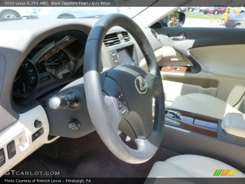 Black Sapphire Pearl / Ecru Beige 2010 Lexus IS 250 AWD