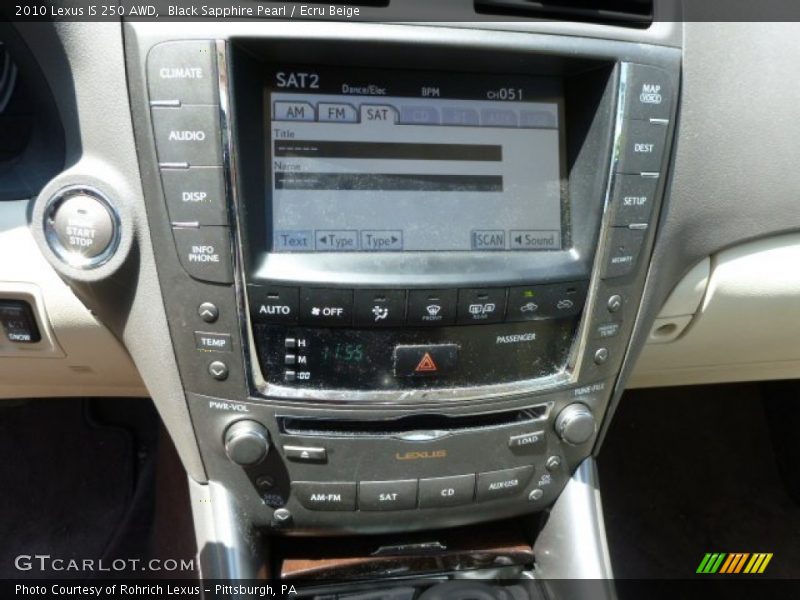 Black Sapphire Pearl / Ecru Beige 2010 Lexus IS 250 AWD
