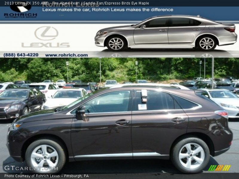 Fire Agate Pearl / Saddle Tan/Espresso Birds Eye Maple 2013 Lexus RX 350 AWD