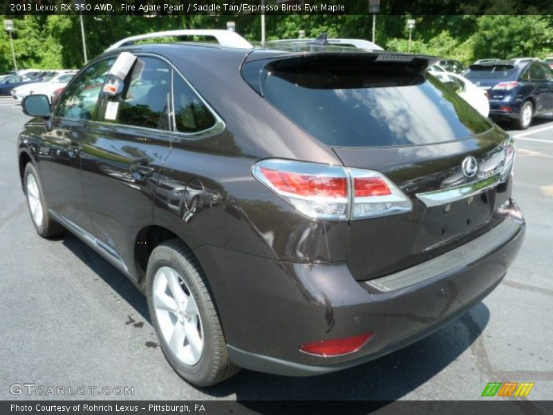 Fire Agate Pearl / Saddle Tan/Espresso Birds Eye Maple 2013 Lexus RX 350 AWD