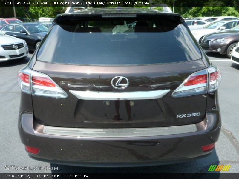 Fire Agate Pearl / Saddle Tan/Espresso Birds Eye Maple 2013 Lexus RX 350 AWD