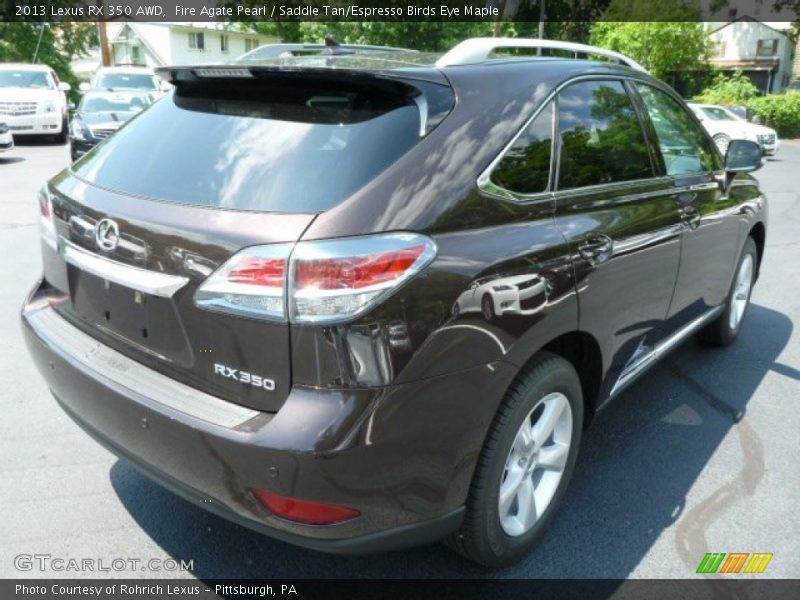 Fire Agate Pearl / Saddle Tan/Espresso Birds Eye Maple 2013 Lexus RX 350 AWD