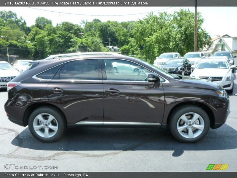 Fire Agate Pearl / Saddle Tan/Espresso Birds Eye Maple 2013 Lexus RX 350 AWD