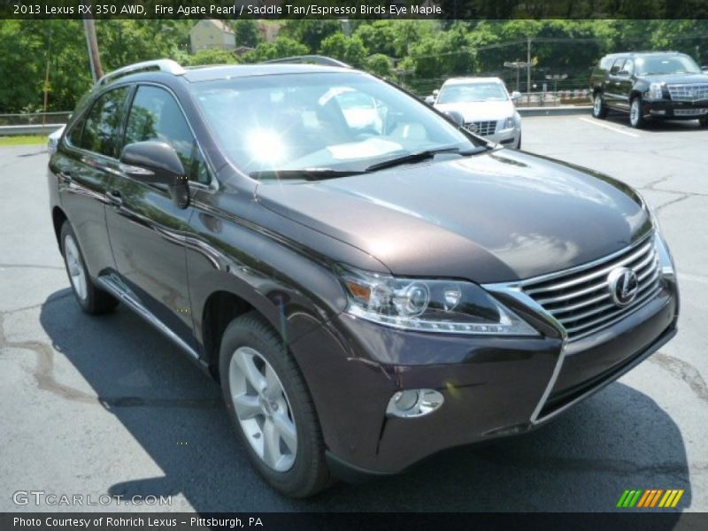 Fire Agate Pearl / Saddle Tan/Espresso Birds Eye Maple 2013 Lexus RX 350 AWD