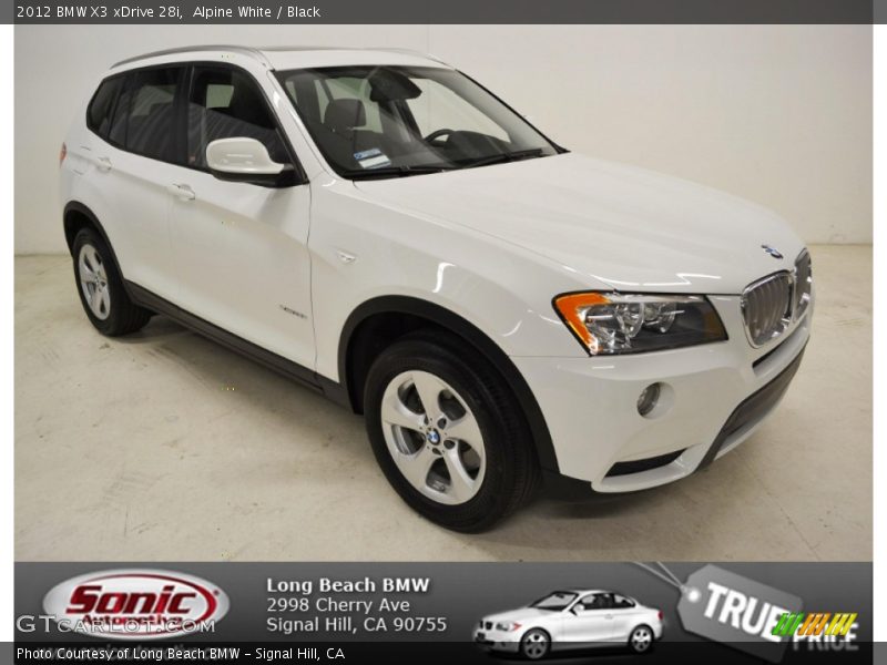 Alpine White / Black 2012 BMW X3 xDrive 28i