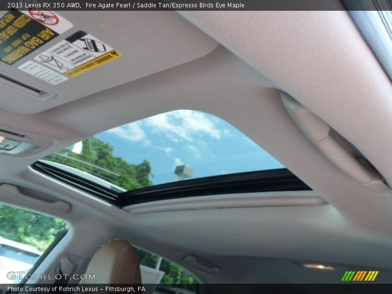 Fire Agate Pearl / Saddle Tan/Espresso Birds Eye Maple 2013 Lexus RX 350 AWD