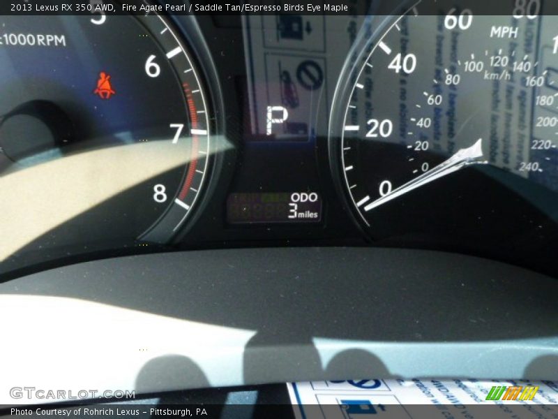 Fire Agate Pearl / Saddle Tan/Espresso Birds Eye Maple 2013 Lexus RX 350 AWD