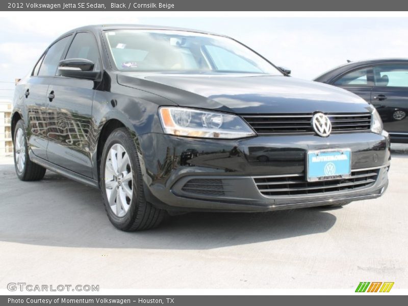 Black / Cornsilk Beige 2012 Volkswagen Jetta SE Sedan