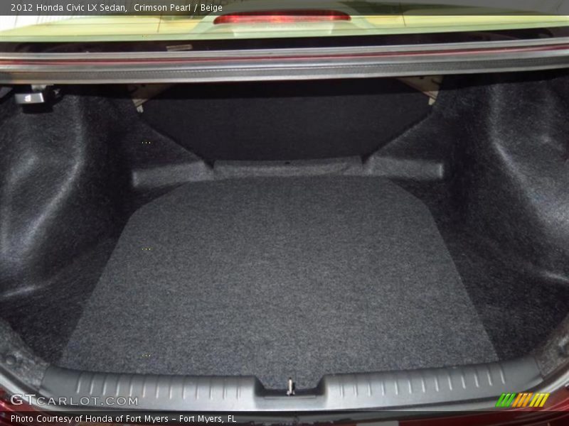 Crimson Pearl / Beige 2012 Honda Civic LX Sedan