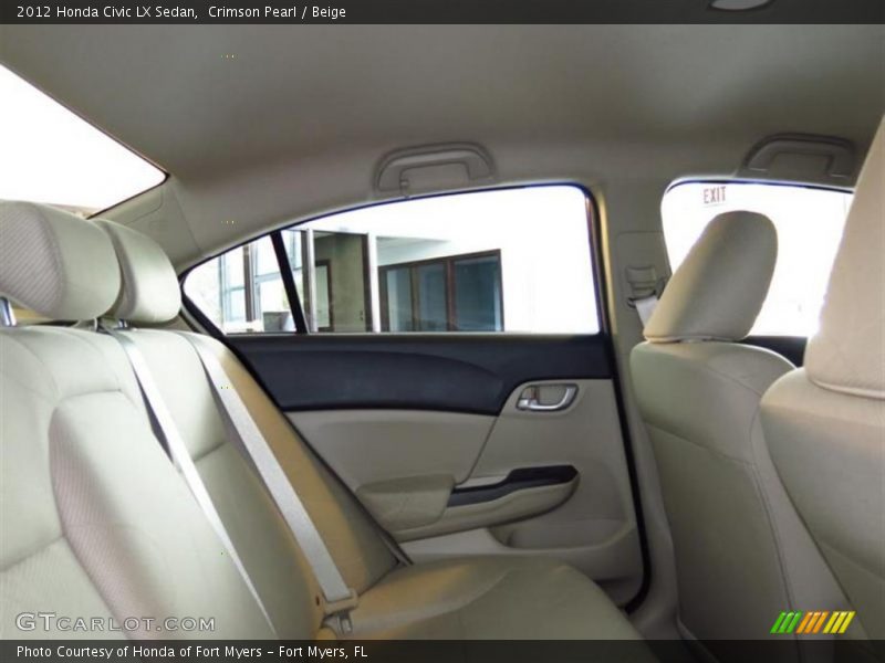 Crimson Pearl / Beige 2012 Honda Civic LX Sedan