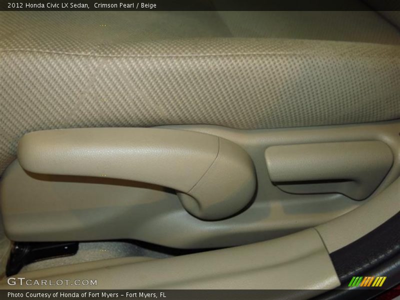 Crimson Pearl / Beige 2012 Honda Civic LX Sedan