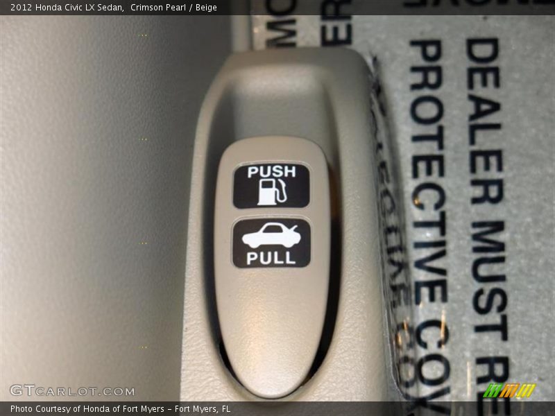 Crimson Pearl / Beige 2012 Honda Civic LX Sedan