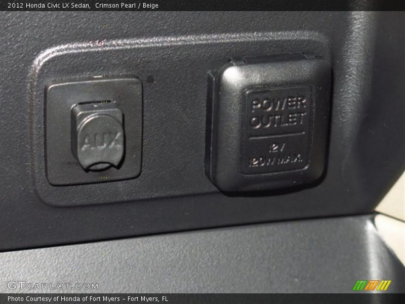 Crimson Pearl / Beige 2012 Honda Civic LX Sedan