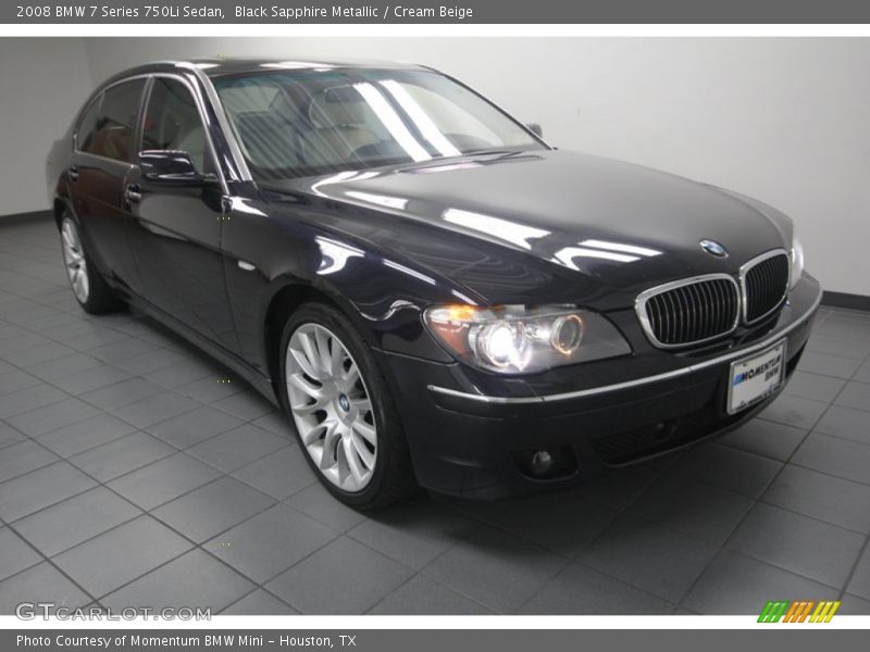 Black Sapphire Metallic / Cream Beige 2008 BMW 7 Series 750Li Sedan