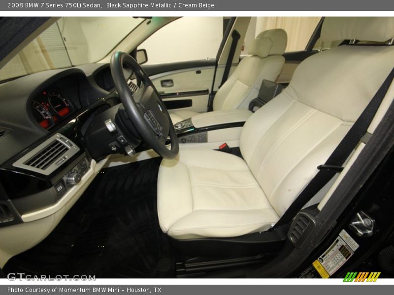 Black Sapphire Metallic / Cream Beige 2008 BMW 7 Series 750Li Sedan