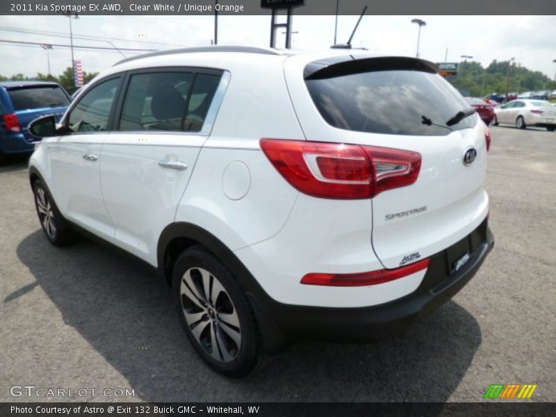 Clear White / Unique Orange 2011 Kia Sportage EX AWD