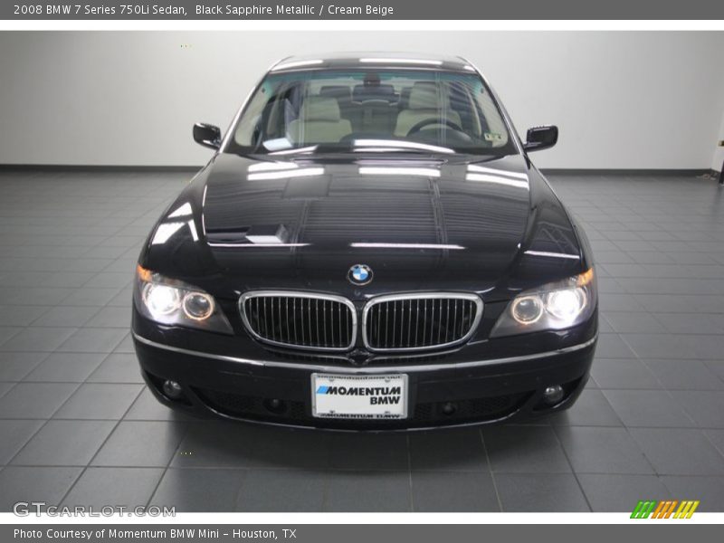 Black Sapphire Metallic / Cream Beige 2008 BMW 7 Series 750Li Sedan