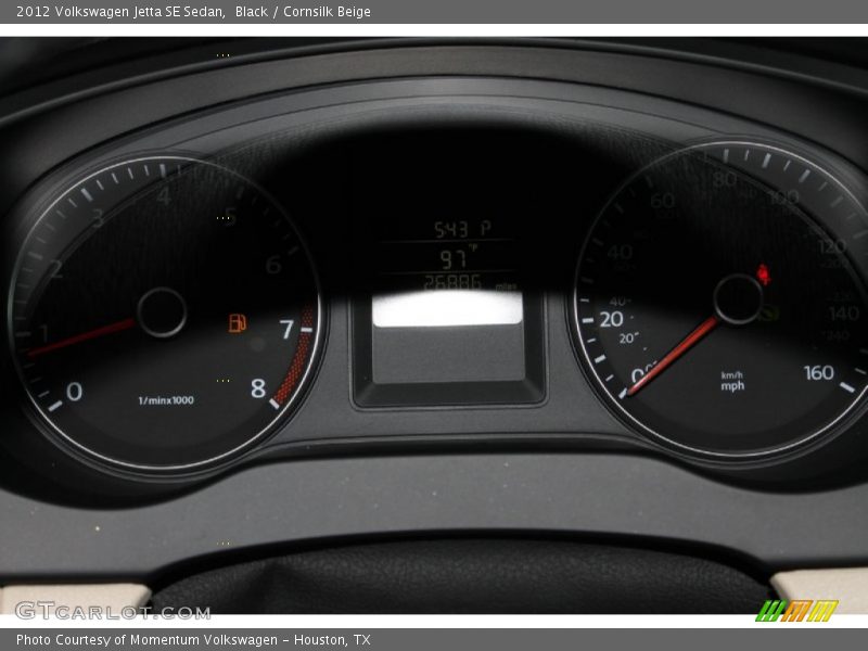Black / Cornsilk Beige 2012 Volkswagen Jetta SE Sedan