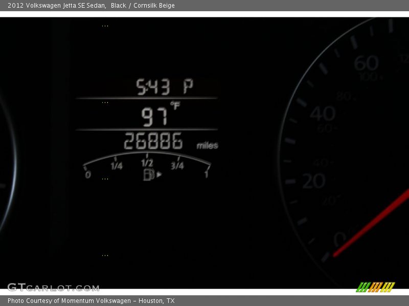 Black / Cornsilk Beige 2012 Volkswagen Jetta SE Sedan
