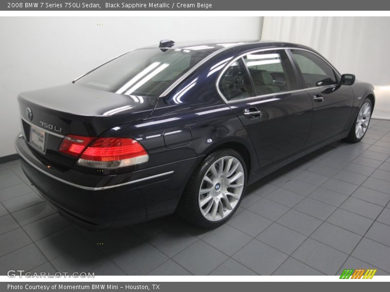 Black Sapphire Metallic / Cream Beige 2008 BMW 7 Series 750Li Sedan