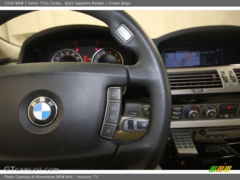 Black Sapphire Metallic / Cream Beige 2008 BMW 7 Series 750Li Sedan