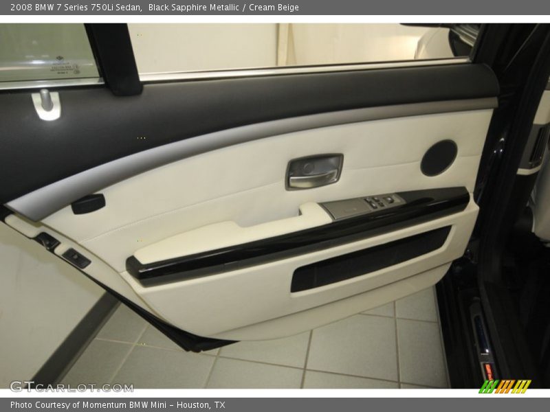 Black Sapphire Metallic / Cream Beige 2008 BMW 7 Series 750Li Sedan