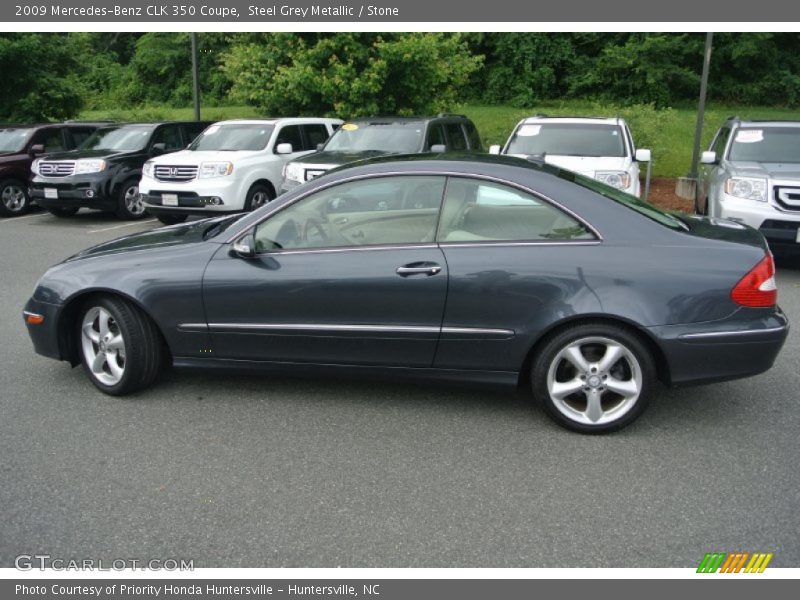 Steel Grey Metallic / Stone 2009 Mercedes-Benz CLK 350 Coupe