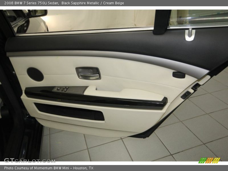 Black Sapphire Metallic / Cream Beige 2008 BMW 7 Series 750Li Sedan