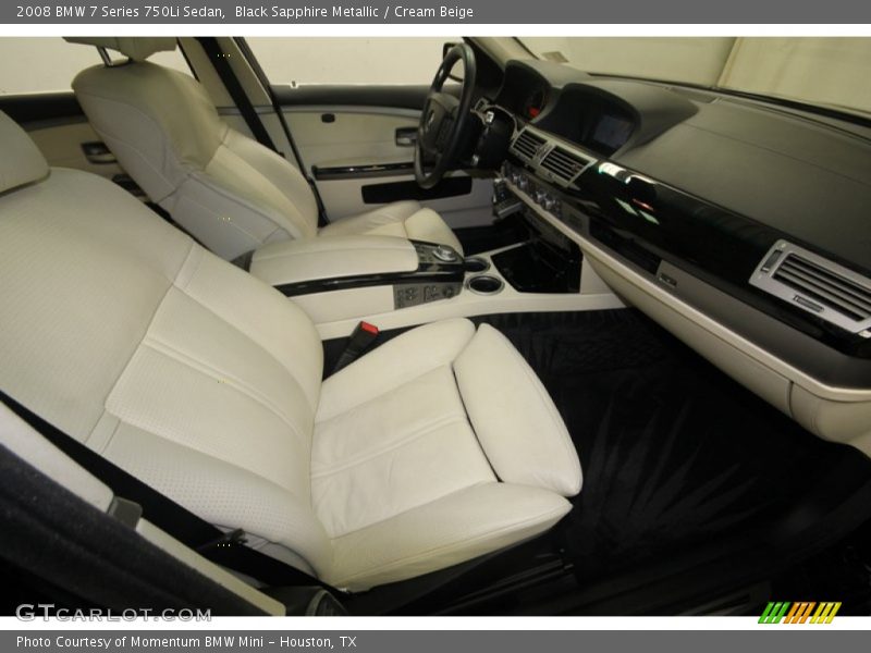 Black Sapphire Metallic / Cream Beige 2008 BMW 7 Series 750Li Sedan