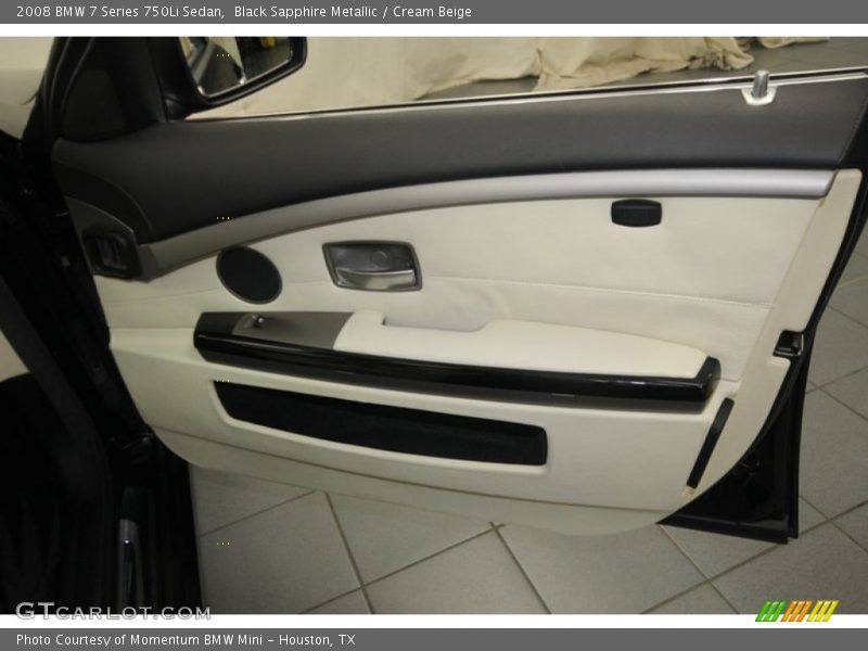 Black Sapphire Metallic / Cream Beige 2008 BMW 7 Series 750Li Sedan