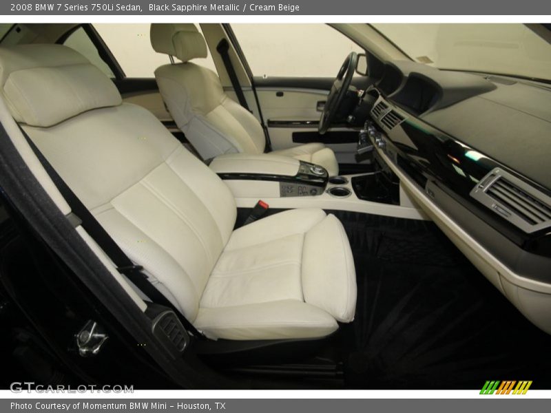 Black Sapphire Metallic / Cream Beige 2008 BMW 7 Series 750Li Sedan
