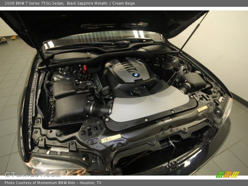 Black Sapphire Metallic / Cream Beige 2008 BMW 7 Series 750Li Sedan