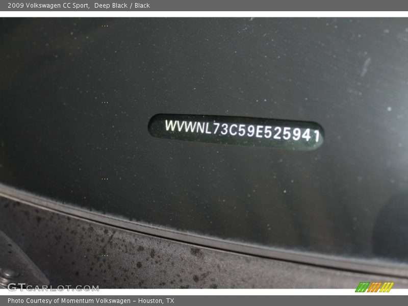 Deep Black / Black 2009 Volkswagen CC Sport