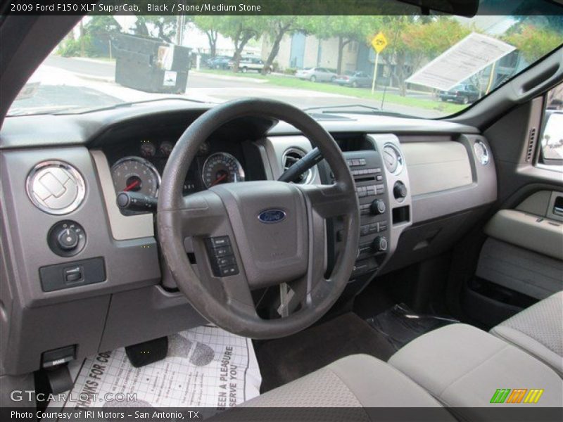 Black / Stone/Medium Stone 2009 Ford F150 XLT SuperCab