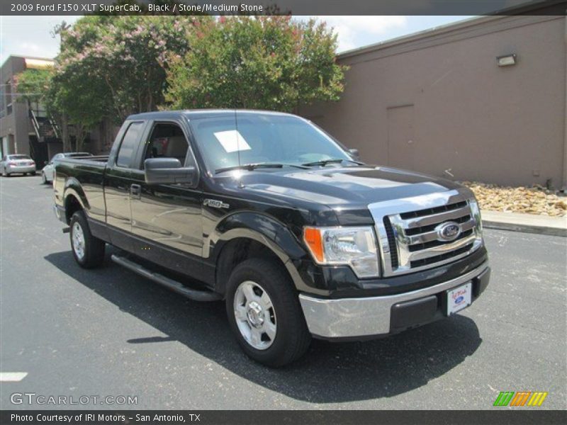 Black / Stone/Medium Stone 2009 Ford F150 XLT SuperCab