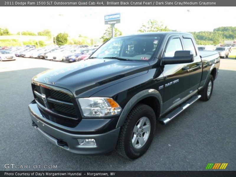 Brilliant Black Crystal Pearl / Dark Slate Gray/Medium Graystone 2011 Dodge Ram 1500 SLT Outdoorsman Quad Cab 4x4