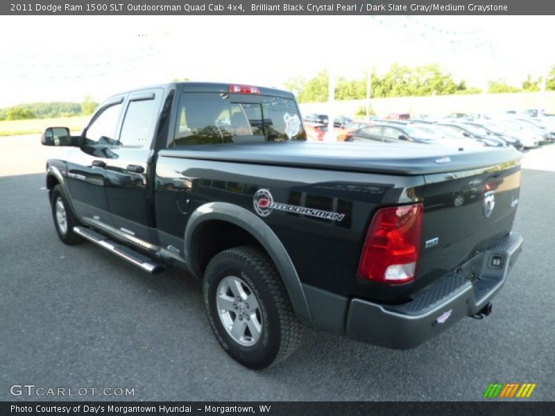 Brilliant Black Crystal Pearl / Dark Slate Gray/Medium Graystone 2011 Dodge Ram 1500 SLT Outdoorsman Quad Cab 4x4