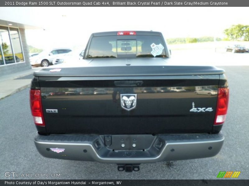 Brilliant Black Crystal Pearl / Dark Slate Gray/Medium Graystone 2011 Dodge Ram 1500 SLT Outdoorsman Quad Cab 4x4