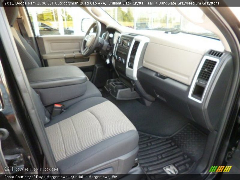 Brilliant Black Crystal Pearl / Dark Slate Gray/Medium Graystone 2011 Dodge Ram 1500 SLT Outdoorsman Quad Cab 4x4