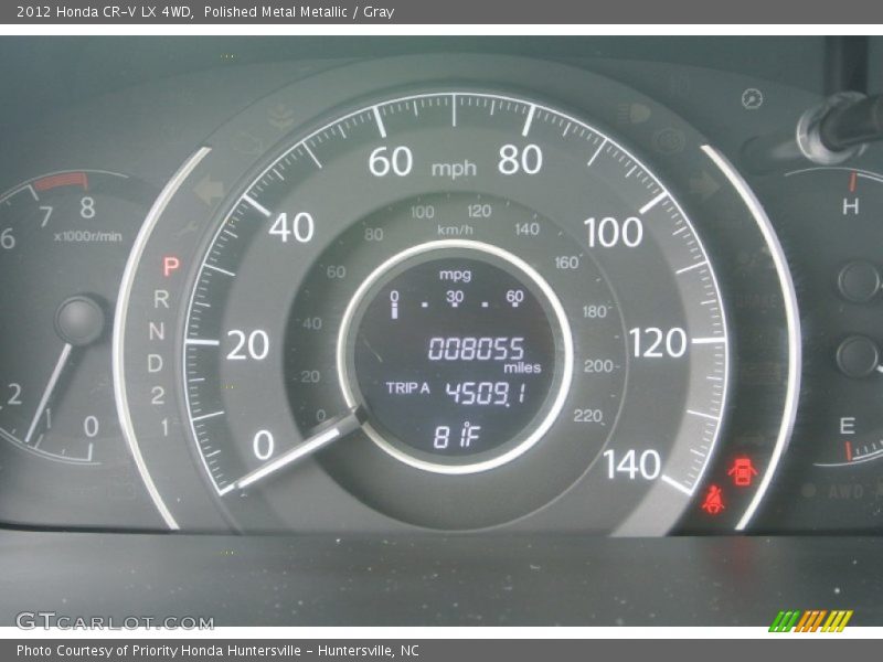 Polished Metal Metallic / Gray 2012 Honda CR-V LX 4WD