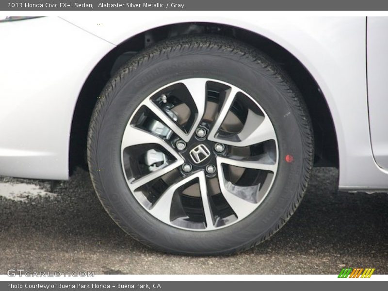 Alabaster Silver Metallic / Gray 2013 Honda Civic EX-L Sedan