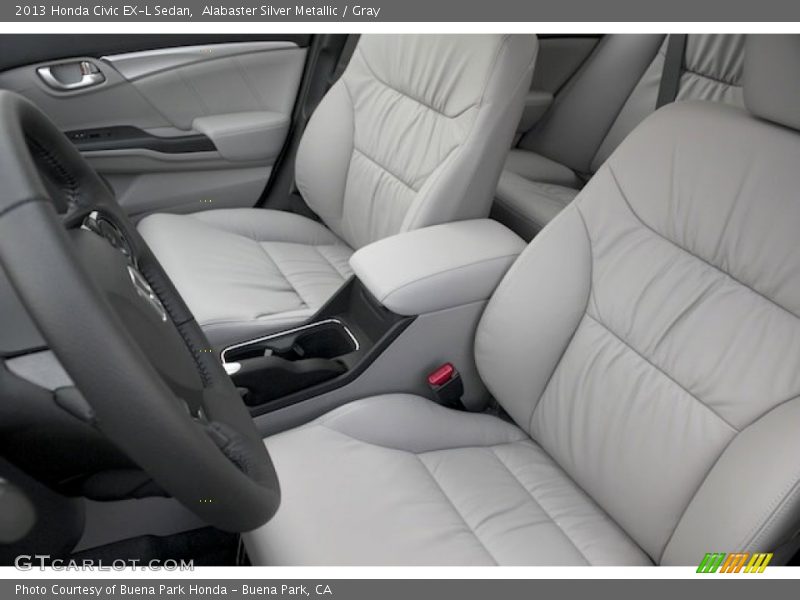 Alabaster Silver Metallic / Gray 2013 Honda Civic EX-L Sedan