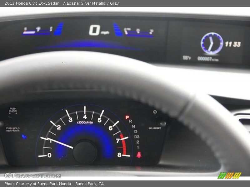Alabaster Silver Metallic / Gray 2013 Honda Civic EX-L Sedan