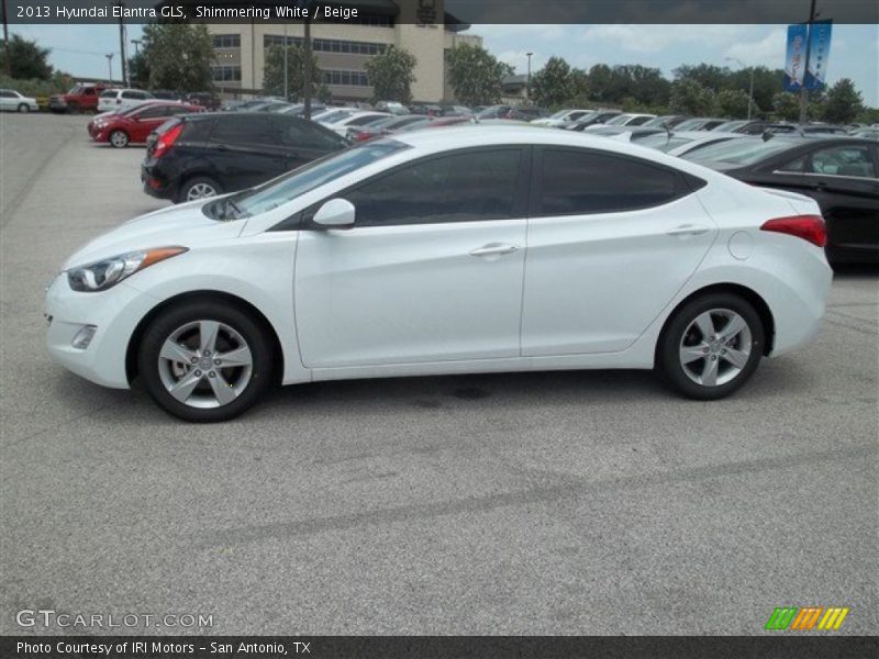 Shimmering White / Beige 2013 Hyundai Elantra GLS