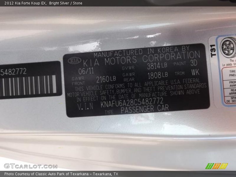 Bright Silver / Stone 2012 Kia Forte Koup EX