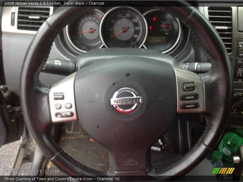 Super Black / Charcoal 2008 Nissan Versa 1.8 S Sedan
