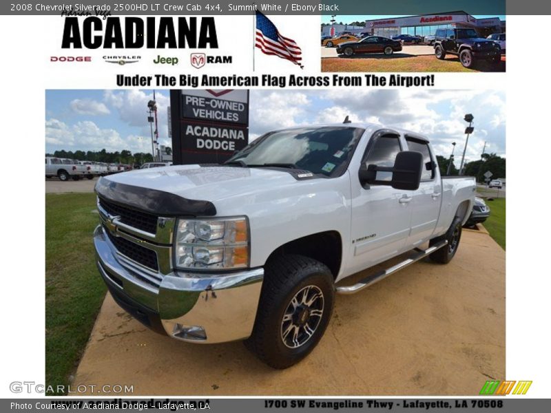 Summit White / Ebony Black 2008 Chevrolet Silverado 2500HD LT Crew Cab 4x4